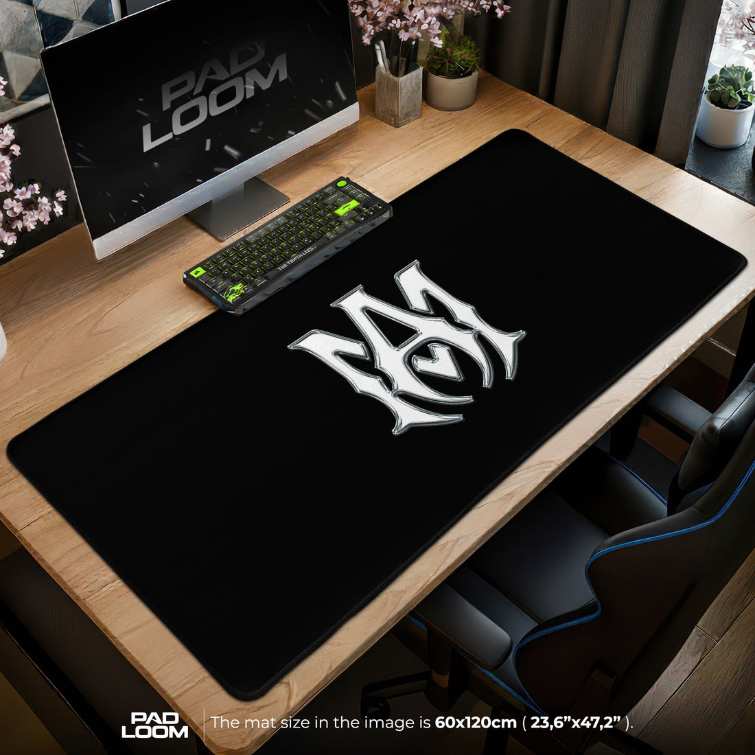 Amiri Mouse Pad - Black Emblem Gaming Desk Mat Padloom