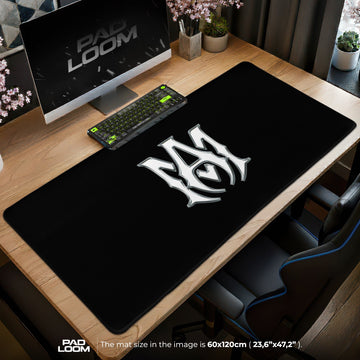 Amiri Mouse Pad - Black Emblem Gaming Desk Mat Padloom