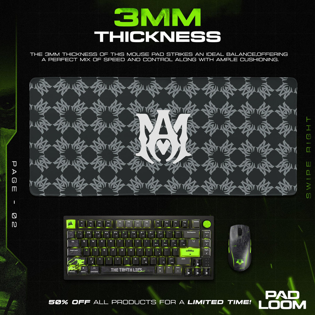 Amiri Mouse Pad - Gothic Emblem Gaming Desk Mat Padloom