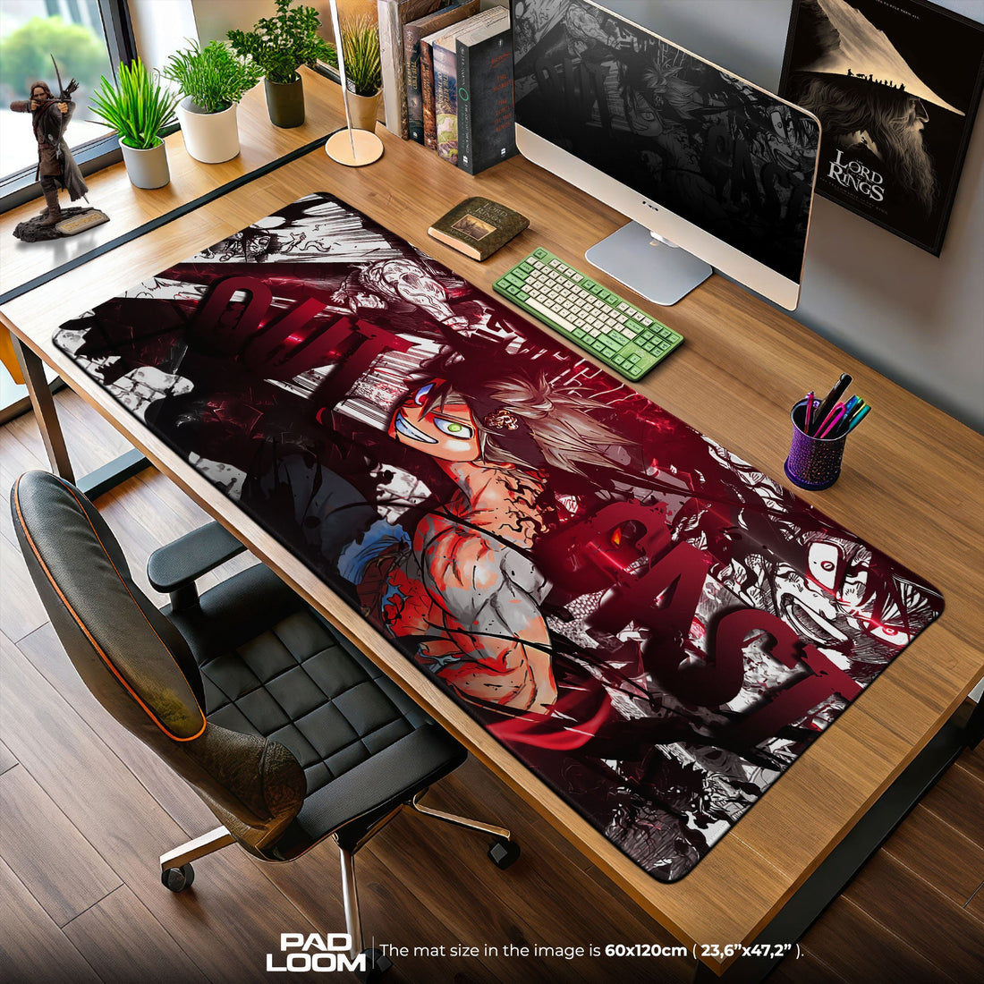 Asta Rage Form Mouse Pad, Anime Gaming Desk Mat Padloom