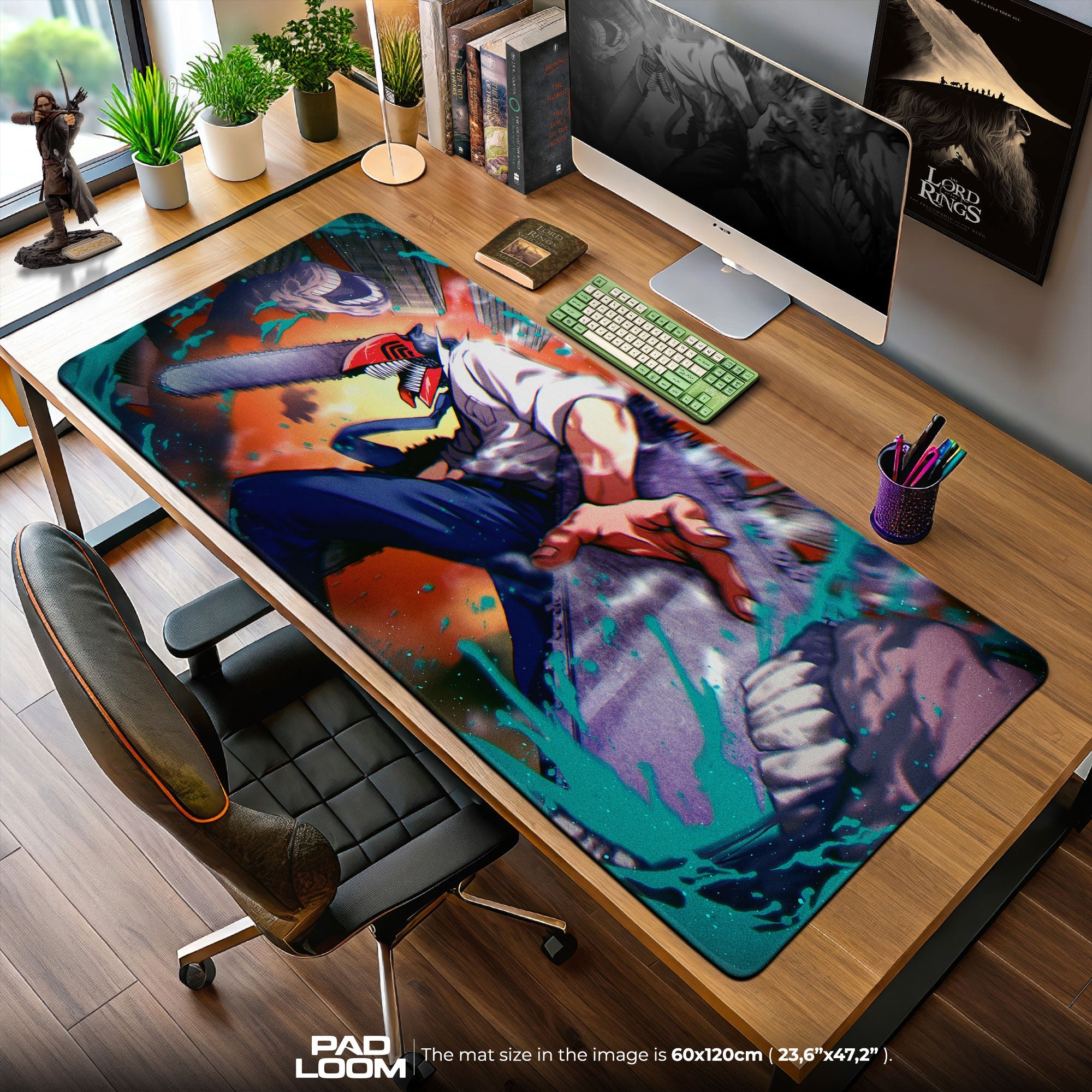 Chainsaw Man Fierce Leap Mouse Pad, Anime Gaming Desk Mat – Padloom