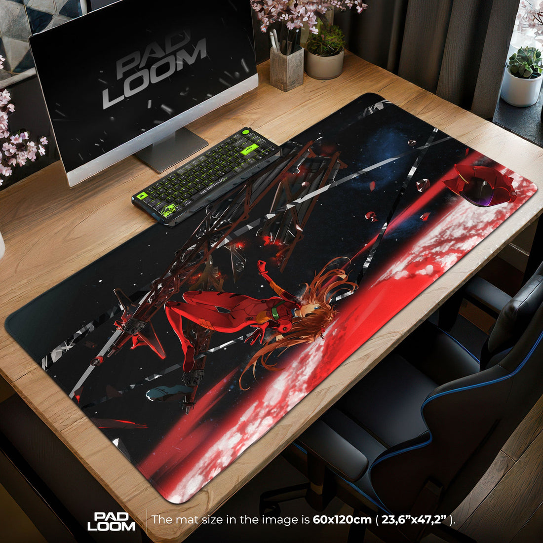 Evangelion Mouse Pad - Red EVA Battle Desk Mat Padloom
