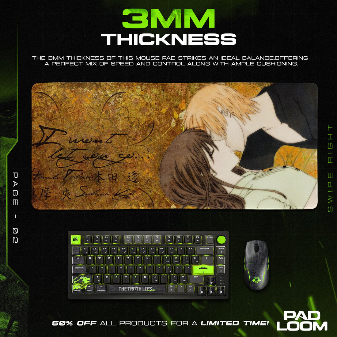 Fruits Basket Mouse Pad - Eternal Bond Anime Desk Mat Padloom