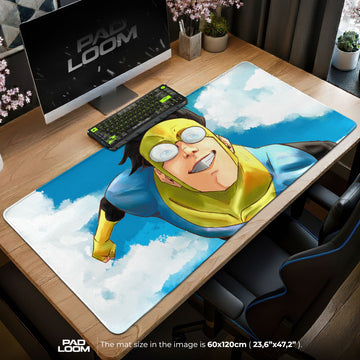 Invincible Mouse Pad - Skybound Hero Gaming Desk Mat Padloom