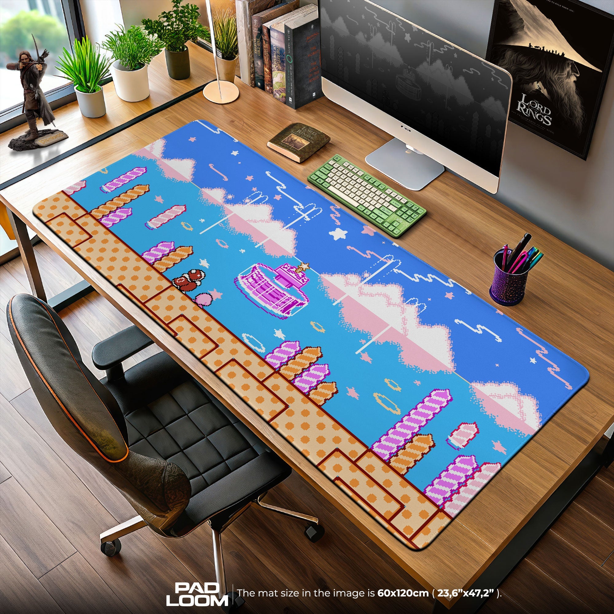 Kirby Fountain of Dreams Mouse Pad, Game Pixel Art Gaming Desk Mat