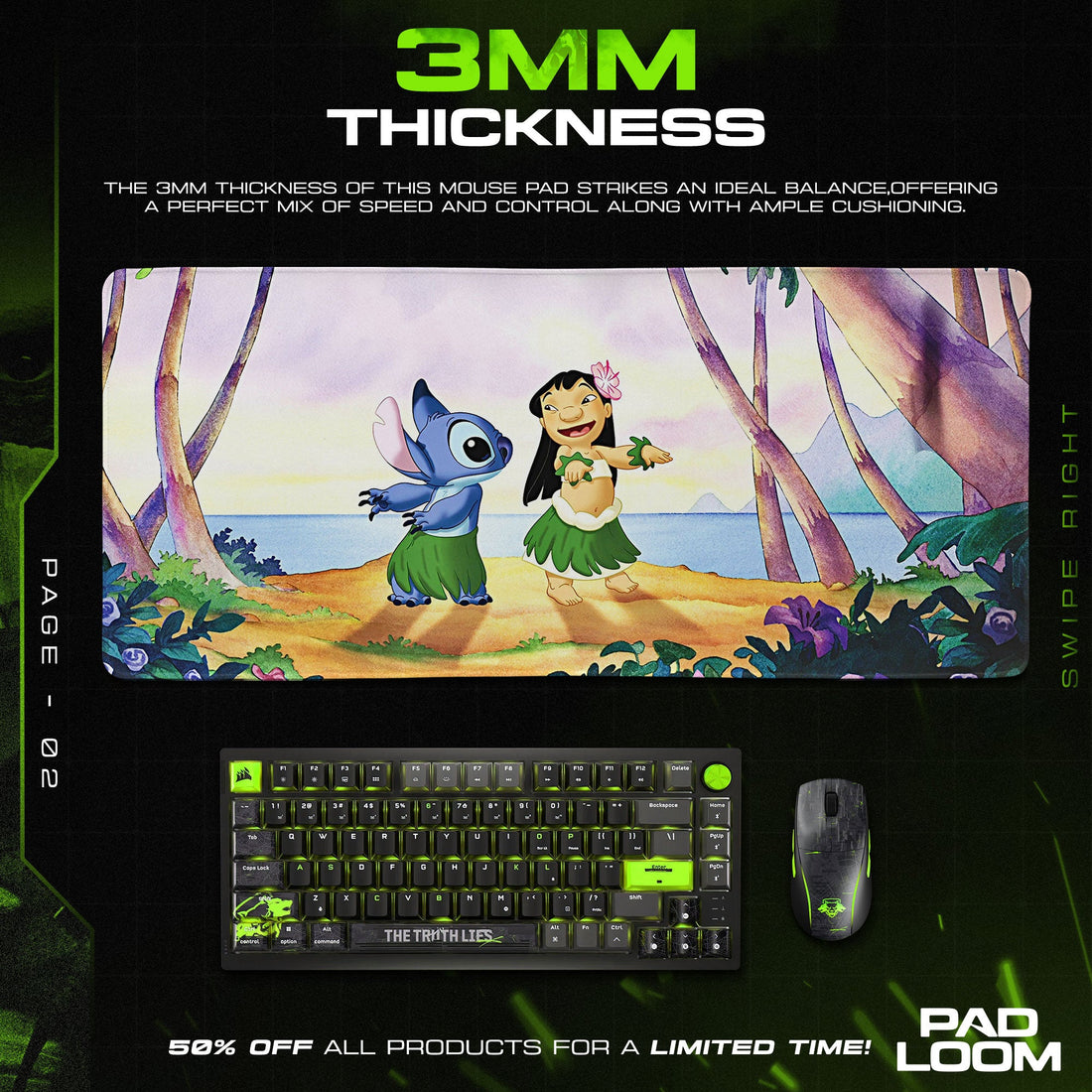 Lilo and Stitch Mouse Pad - Hula Spirit Desk Mat Padloom