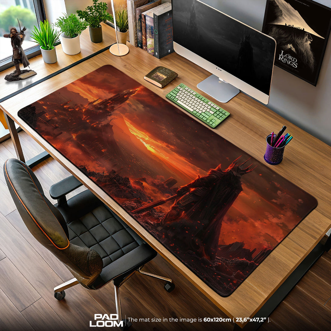 Lord of the Rings Sauron’s Dark Tower Mouse Pad, Fantasy Gamer Desk Mat Padloom