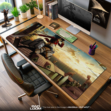 Mikasa Ackerman Mouse Pad - Wall Assault Anime Desk Mat Padloom