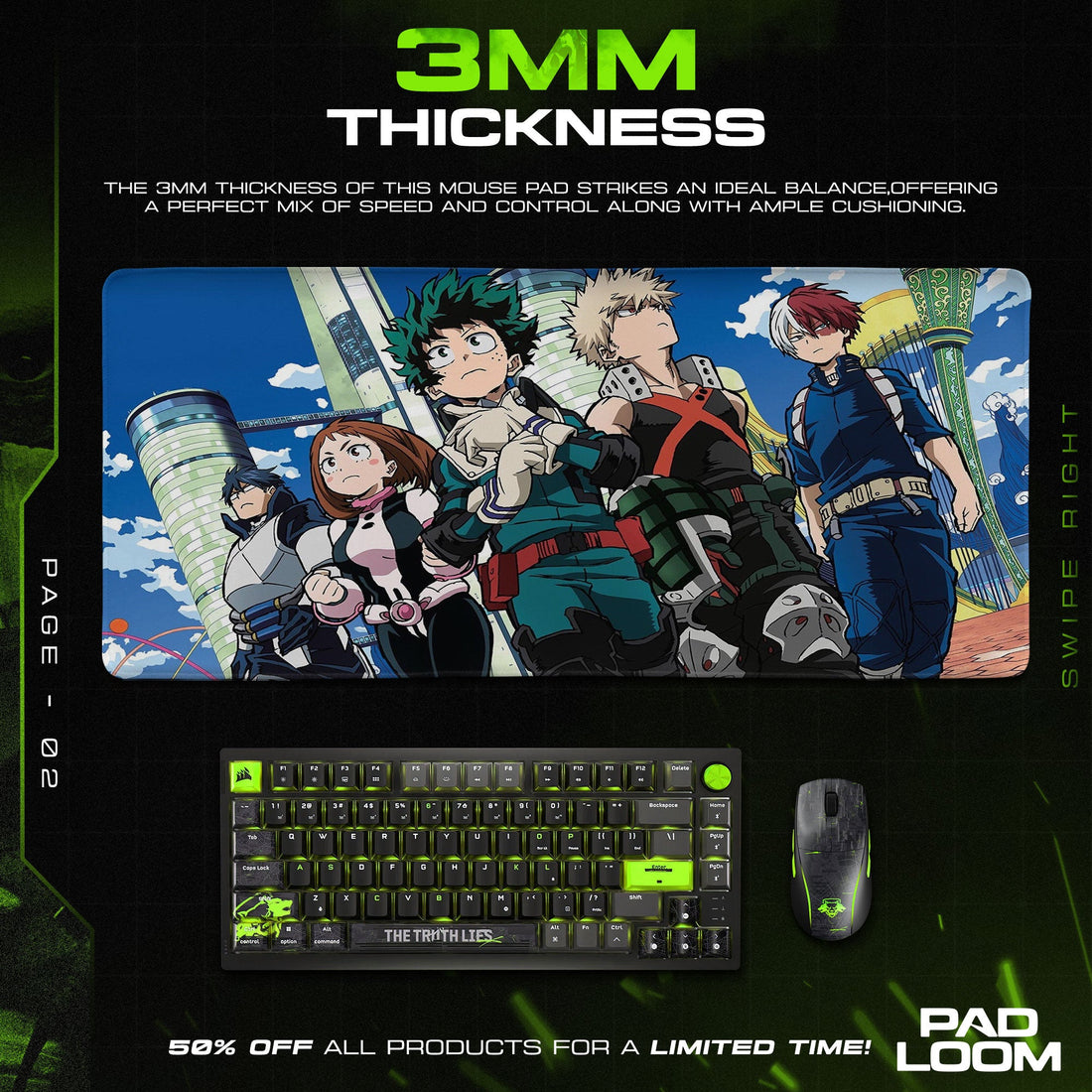 My Hero Academia Mouse Pad - U.A. Heroes Anime Desk Mat Padloom