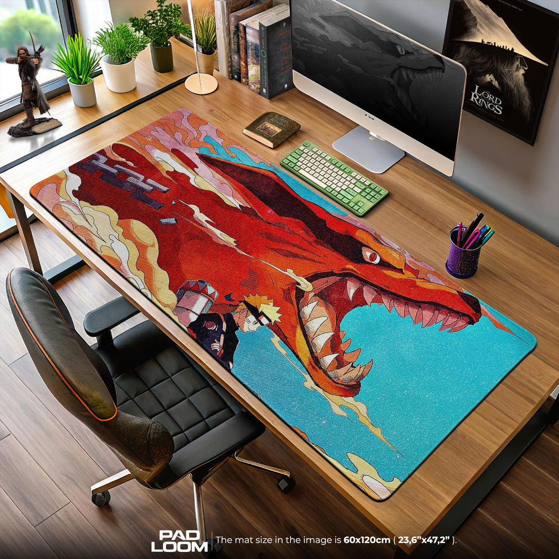 Naruto Kurama Mouse Pad - Nine Tails Fury Anime Desk Mat Padloom