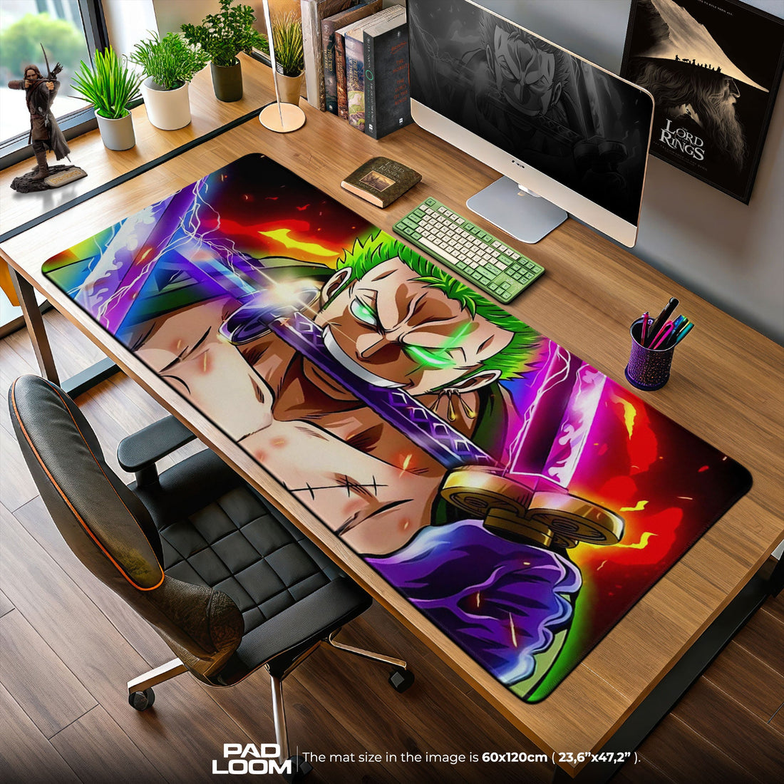 Roronoa Zoro Mouse Pad - Straw Hat Duo Anime Desk Mat Padloom