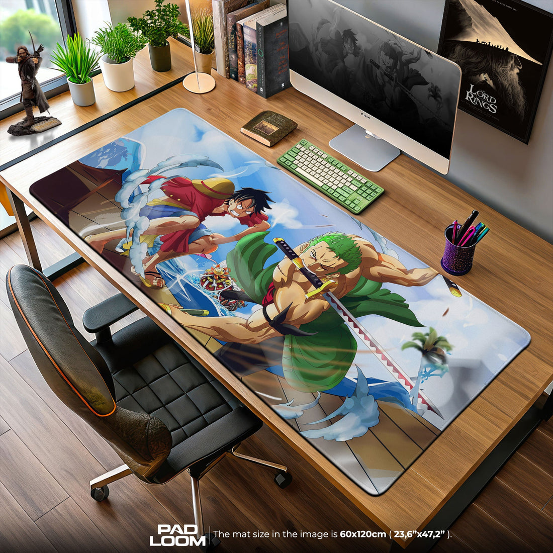 Roronoa Zoro Mouse Pad - Straw Hat Duo Anime Desk Mat Padloom