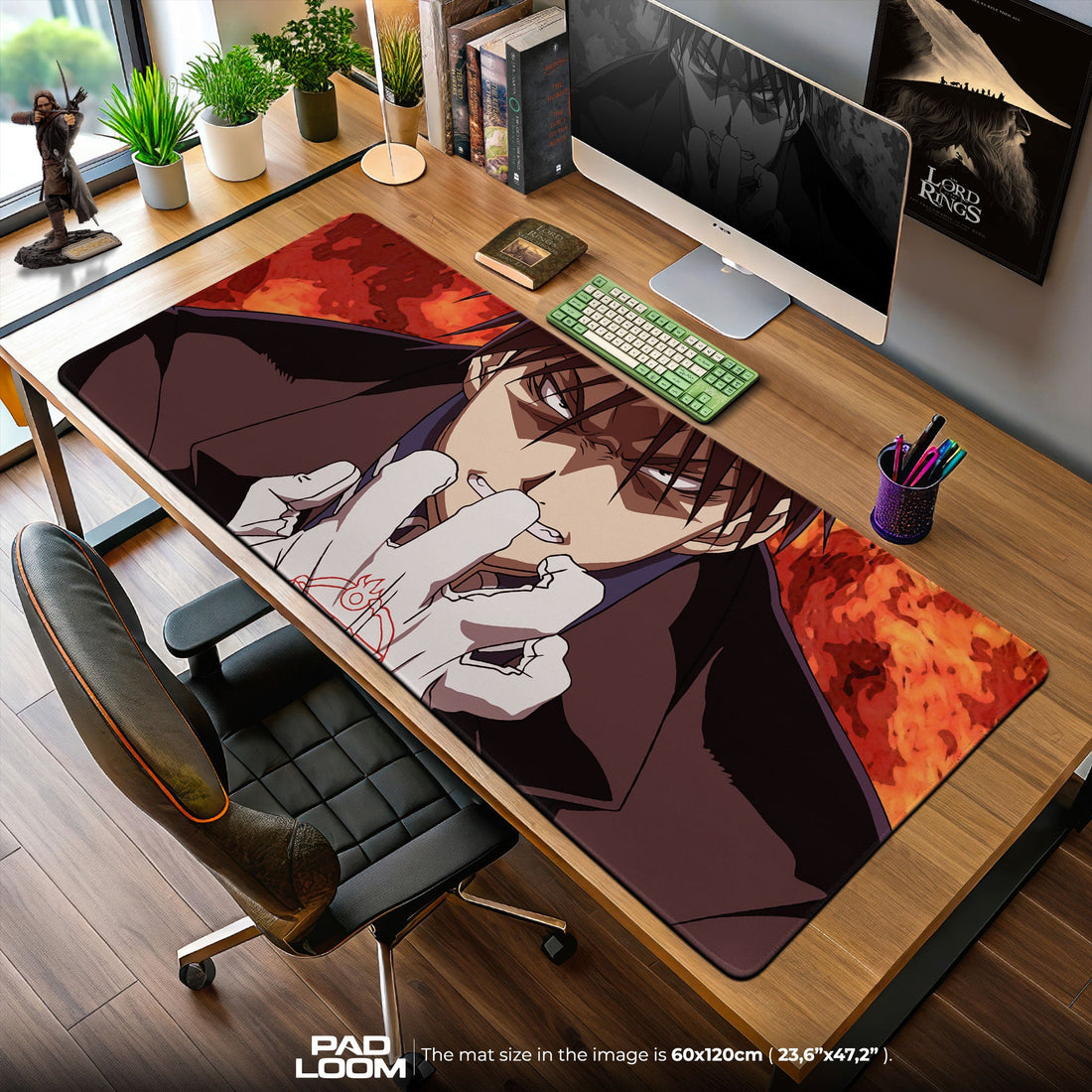 Roy Mustang Mouse Pad - Flame Alchemist Anime Desk Mat Padloom