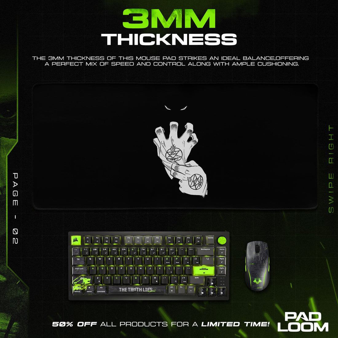 Roy Mustang Mouse Pad - Flame Seal Anime Desk Mat Padloom