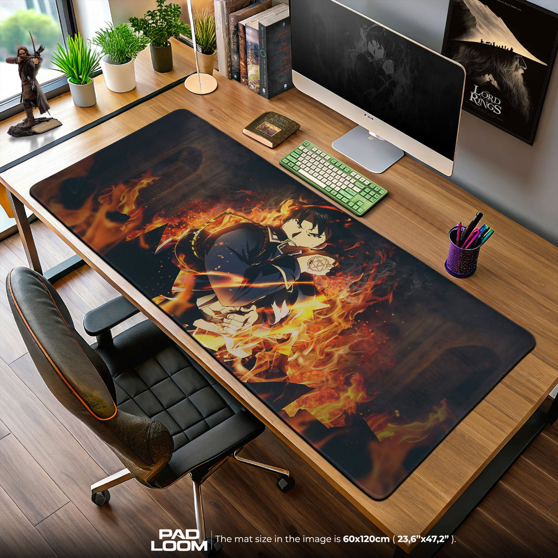 Roy Mustang Mouse Pad - Inferno Command Anime Desk Mat Padloom