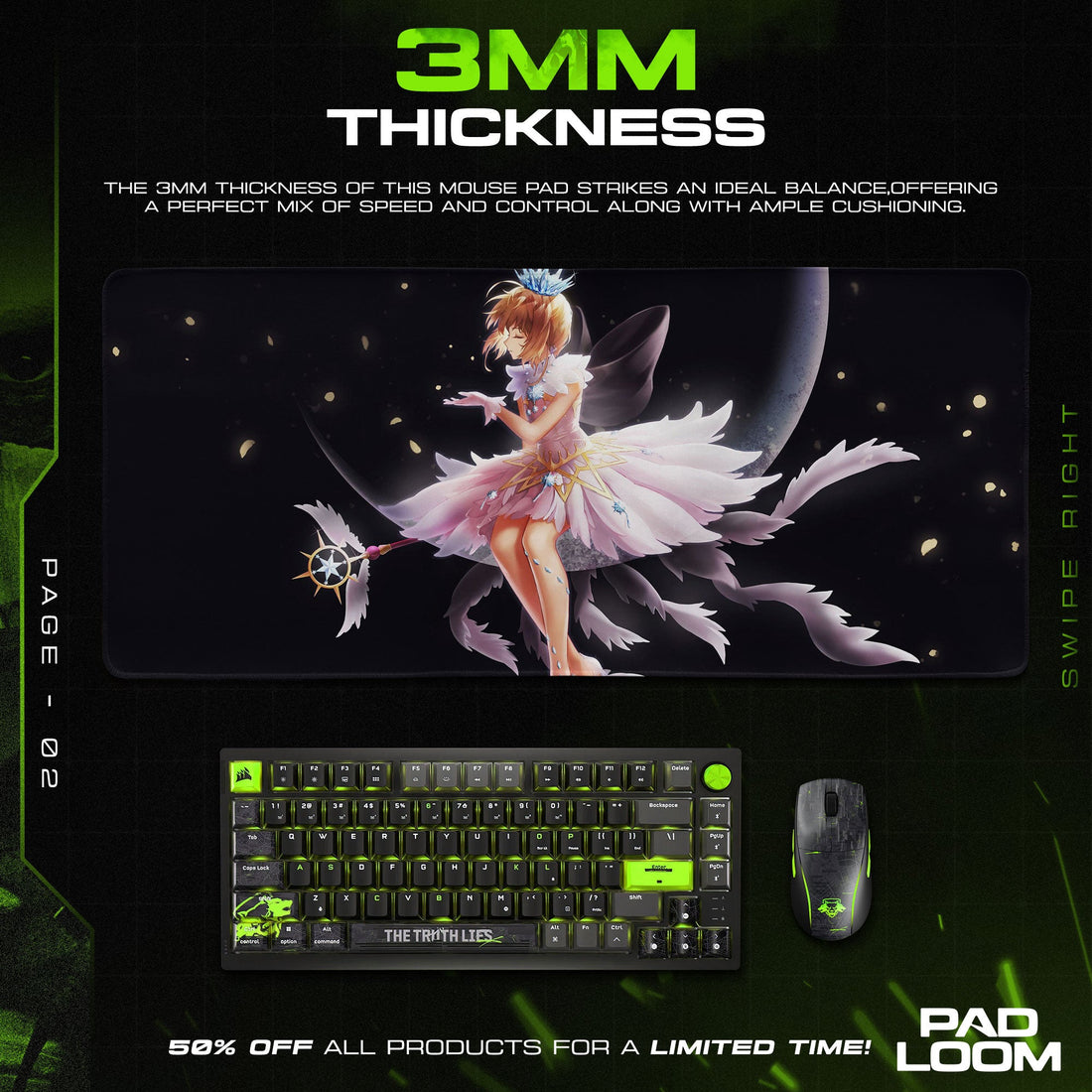 Sakura Kinomoto Mouse Pad - Sky Wings Anime Desk Mat Padloom