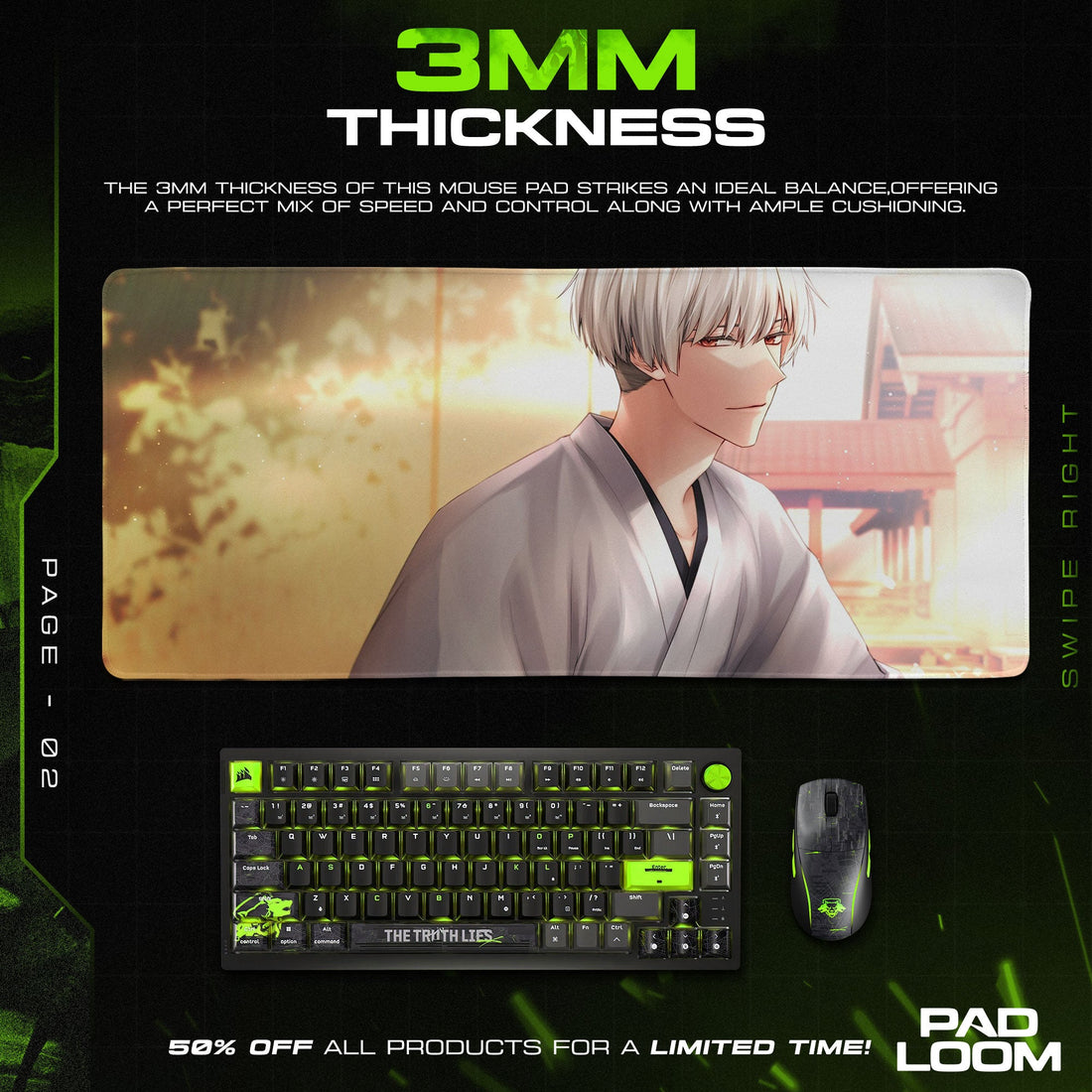 Sanosuke Harada Mouse Pad - Golden Serenity Anime Desk Mat Padloom