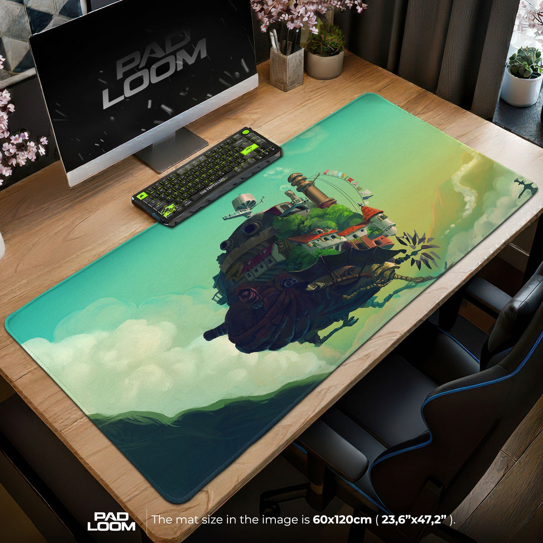 Studio Ghibli Mouse Pad - Flying Castle Anime Desk Mat Padloom