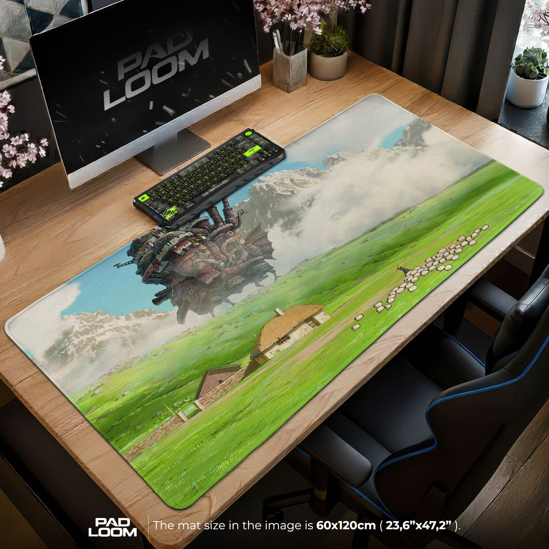 Studio Ghibli Mouse Pad - Howl’s Meadow Anime Desk Mat Padloom
