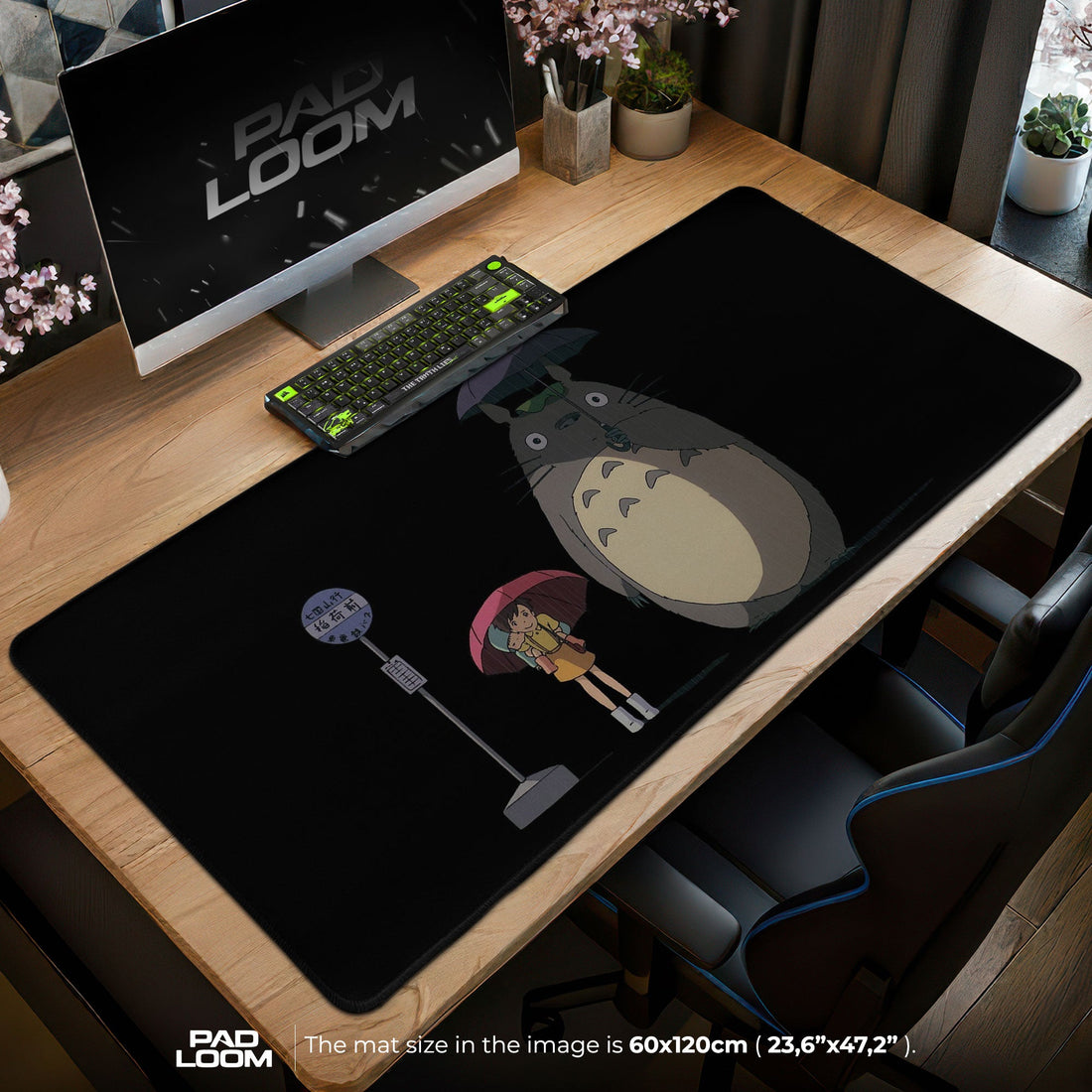 Studio Ghibli Mouse Pad - Totoro Night Rain Anime Desk Mat Padloom