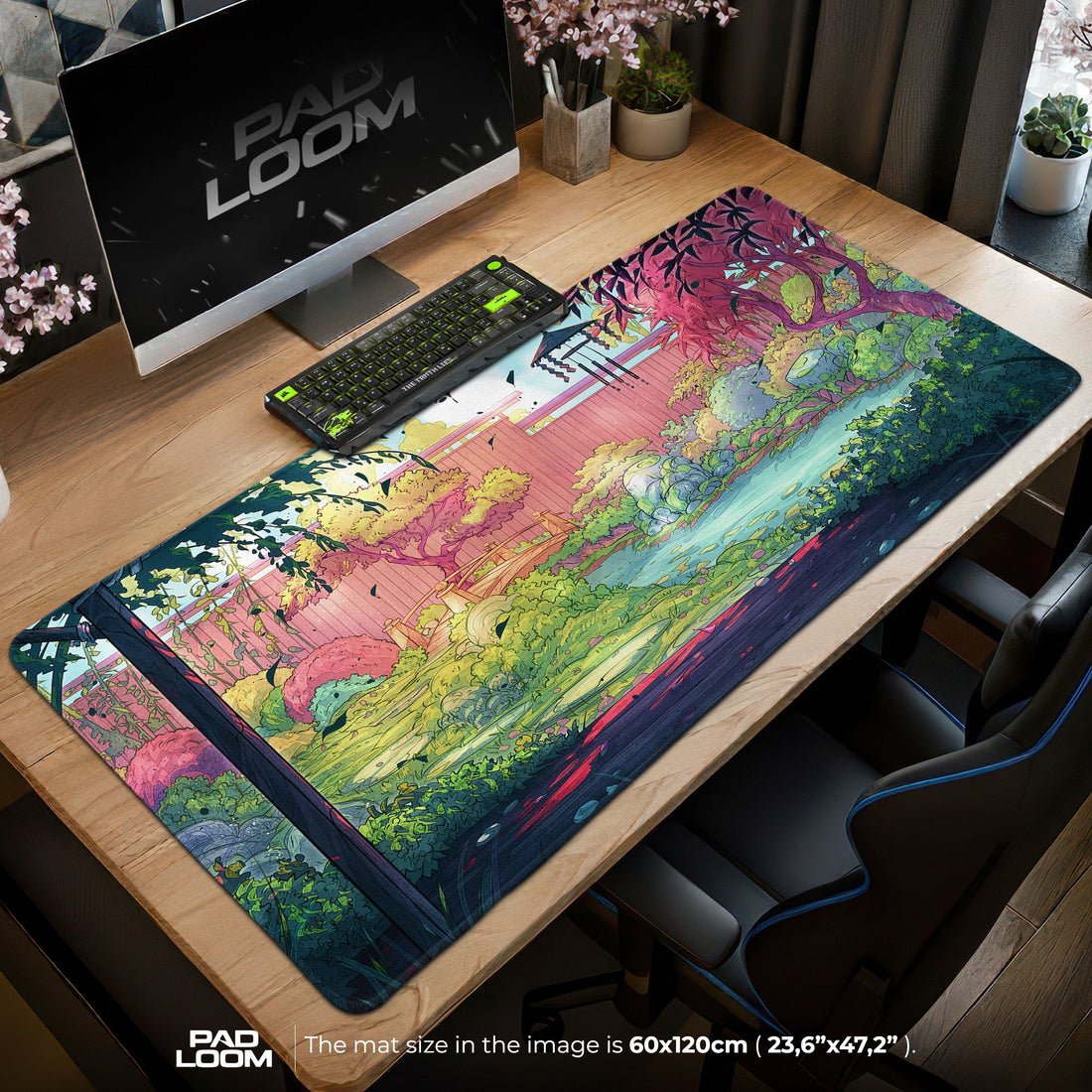 Studio Ghibli Mouse Pad - Tranquil Garden Anime Desk Mat Padloom