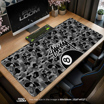 Stussy Camo 8 Ball Mouse Pad - Urban Street Desk Mat