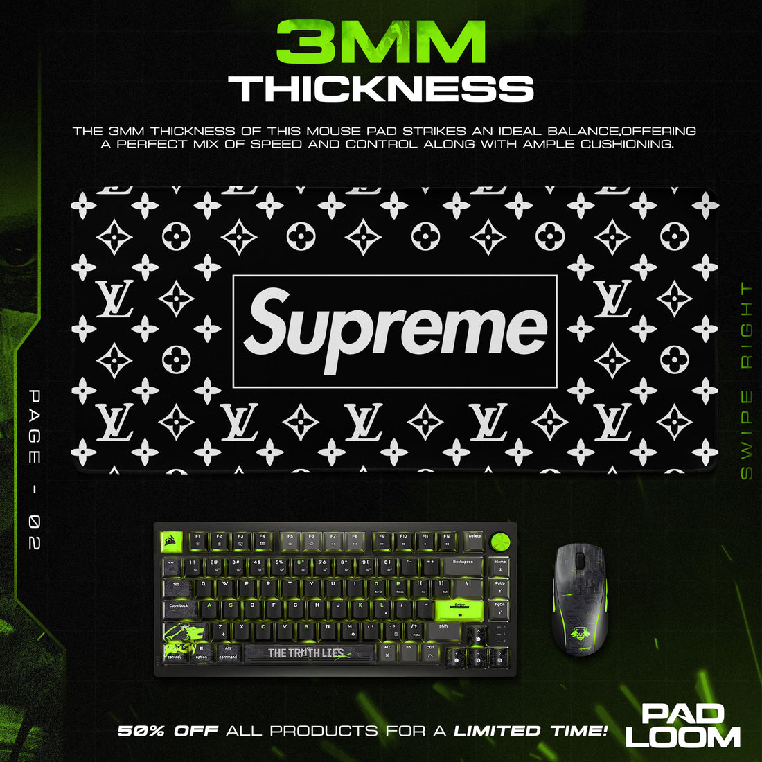 Supreme LV Mouse Pad - Luxury Street Desk Mat