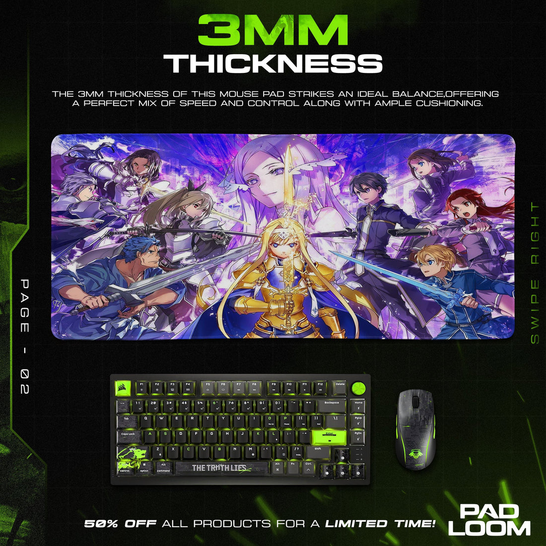 Sword Art Online Mouse Pad - Skybound Heroes Anime Desk Mat Padloom