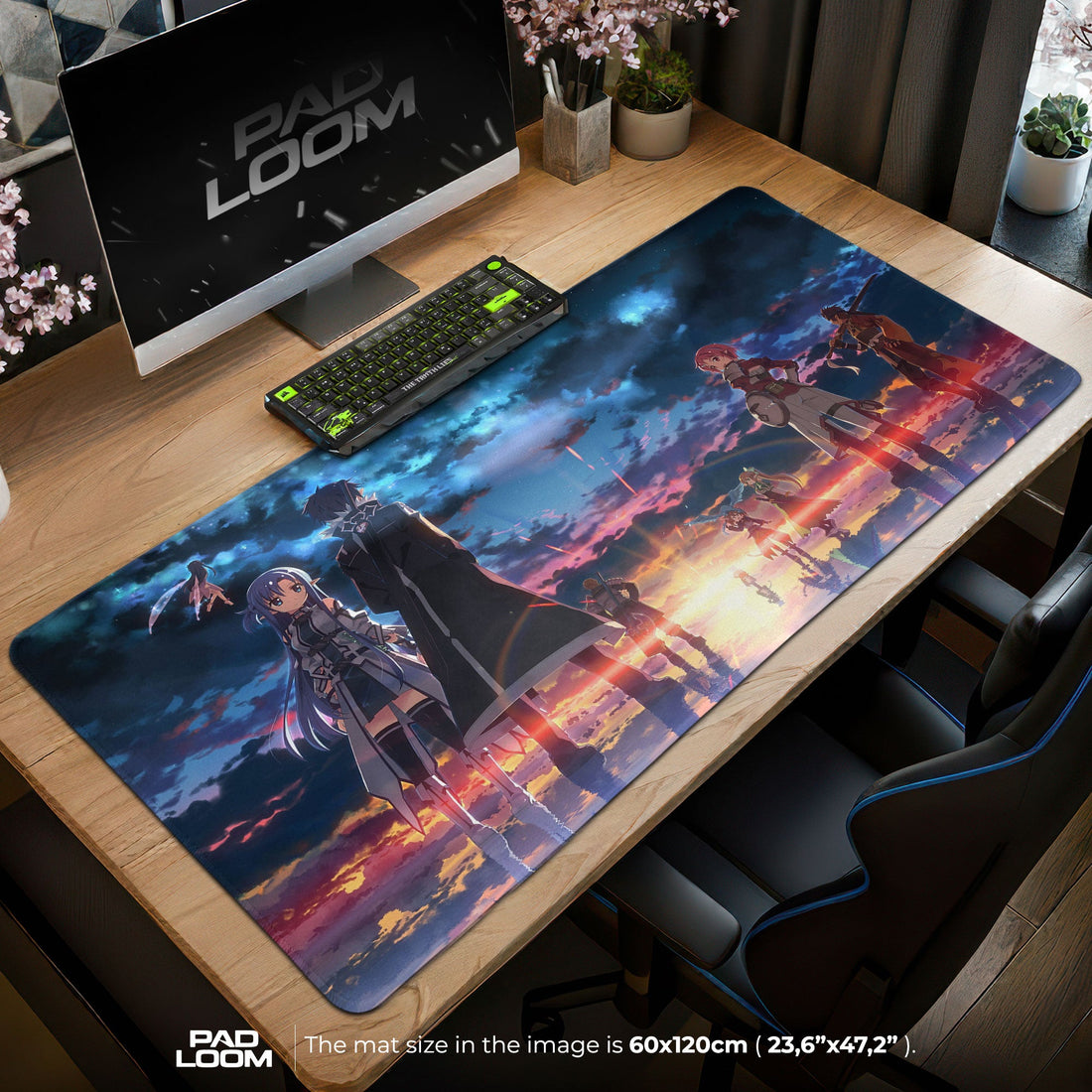 Sword Art Online Mouse Pad - Virtual Dawn Anime Desk Mat Padloom