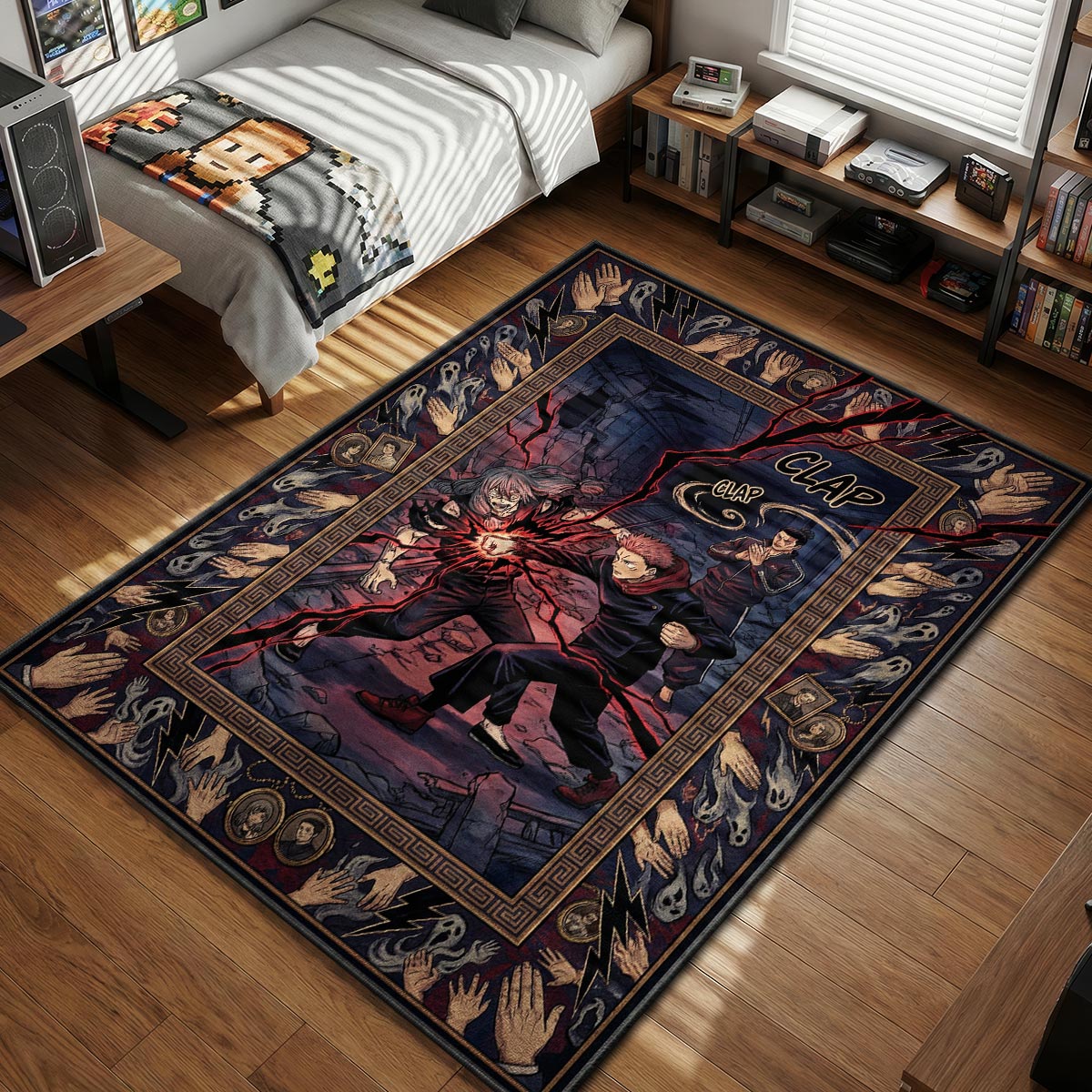 Yuji & Todo vs Mahito Boogie Woogie Rug - Jujutsu Kaisen Chair Mat