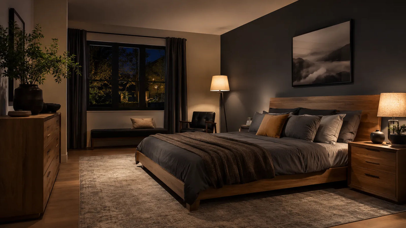 Men's Bedroom Ideas: Floor, Palette and Light That Work