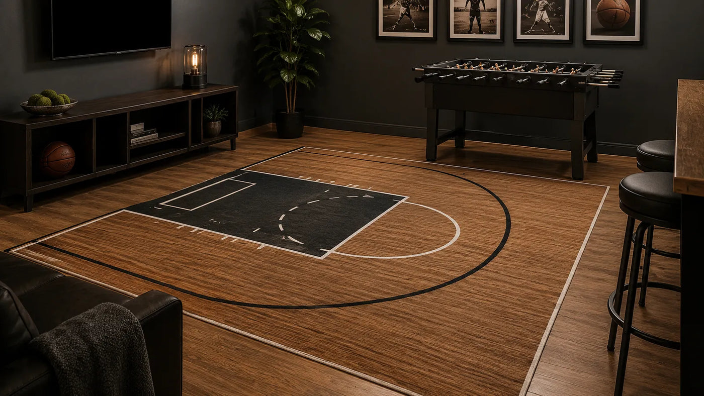 Sneaker and Sports Rugs: Court Graphics, Silhouettes and Scale