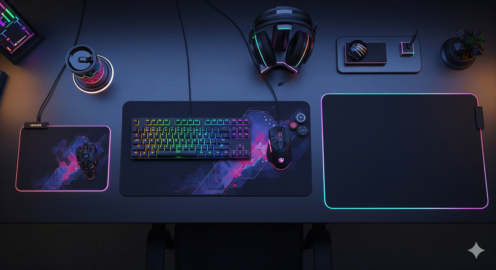 Complete mouse pad size guide showing small, medium, large, and XXL gaming mouse pads on desk