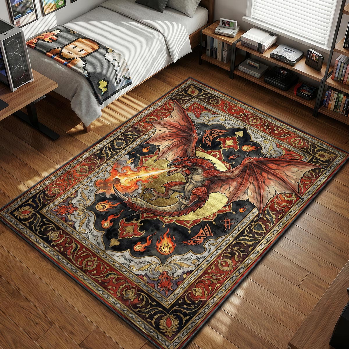 Monster Hunter Rugs - Rathalos & Palico Decor | Padloom