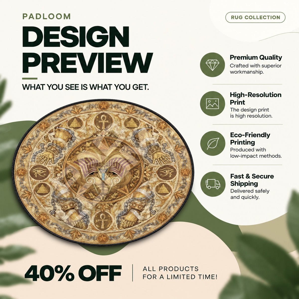 Exodia Chained Yu-Gi-Oh round rug full design preview