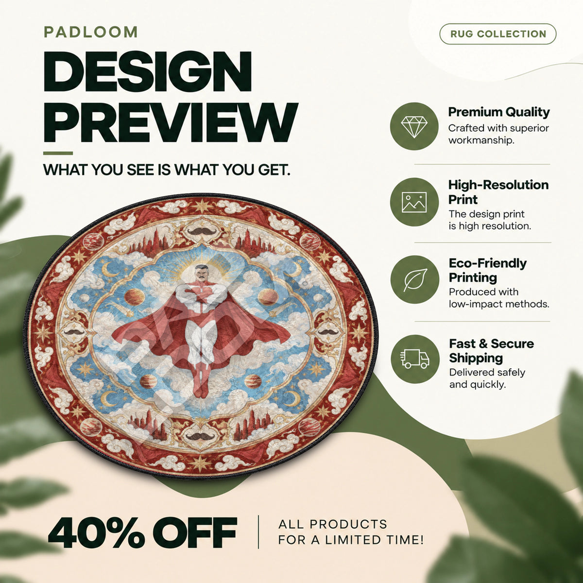 Omni-Man Hovering Round Rug - Invincible Chair Mat