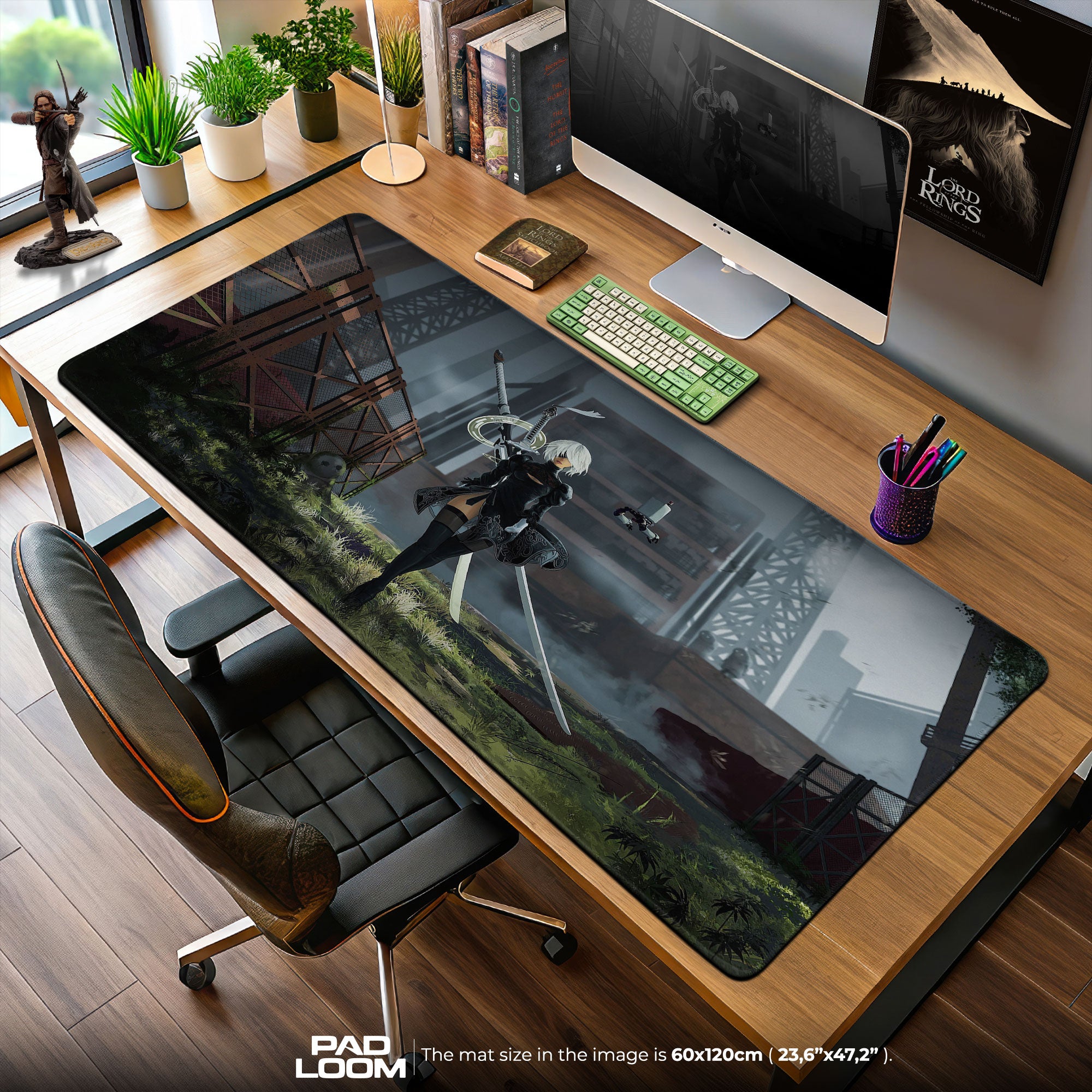 2B Blade Stance Mouse Pad, Anime Nier Gaming Desk Mat