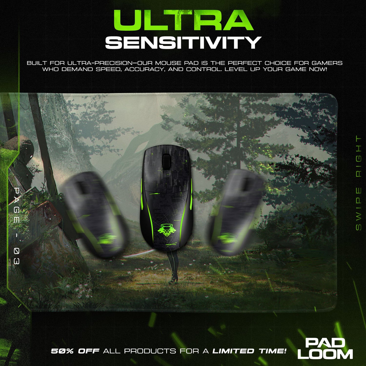 2B Forest Encounter Mouse Pad, Anime Nier Gaming Desk Mat Padloom