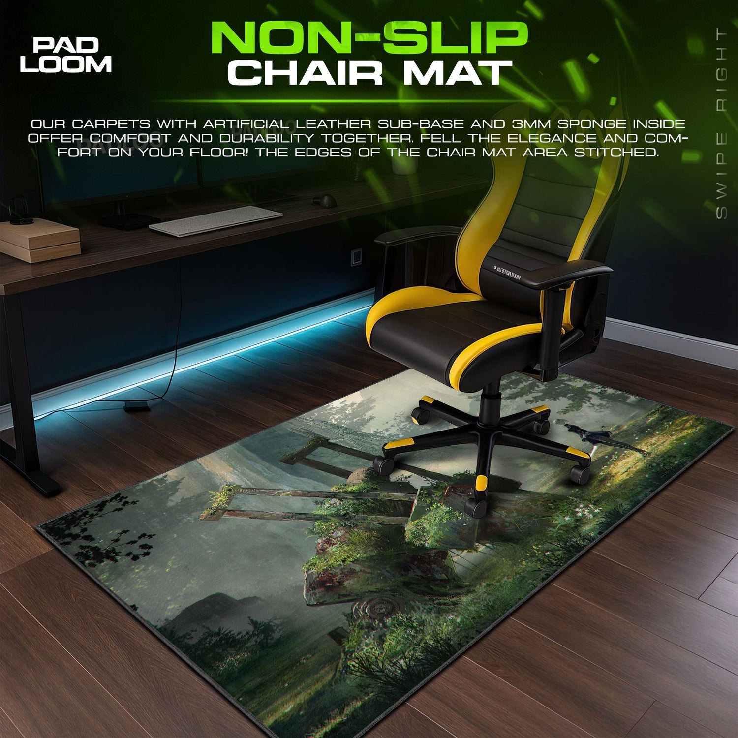 2B Forest Encounter Mouse Pad, Anime Nier Gaming Desk Mat Padloom