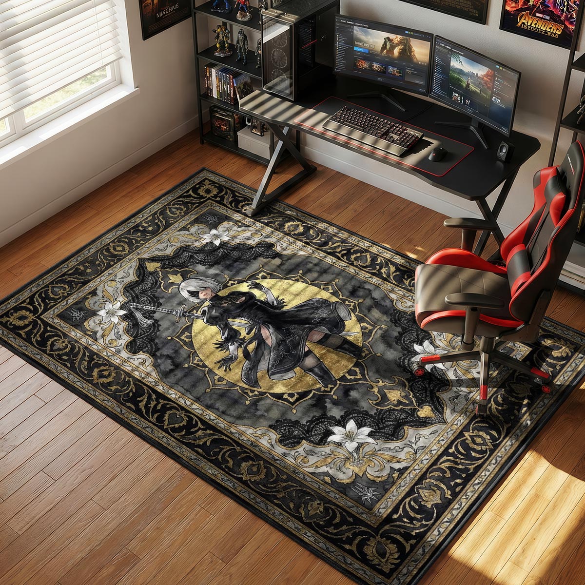 2B Gothic Portrait Rug - Nier Automata Chair Mat
