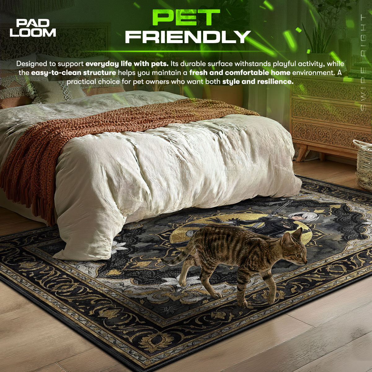 2B Gothic Portrait Rug - Nier Automata Chair Mat