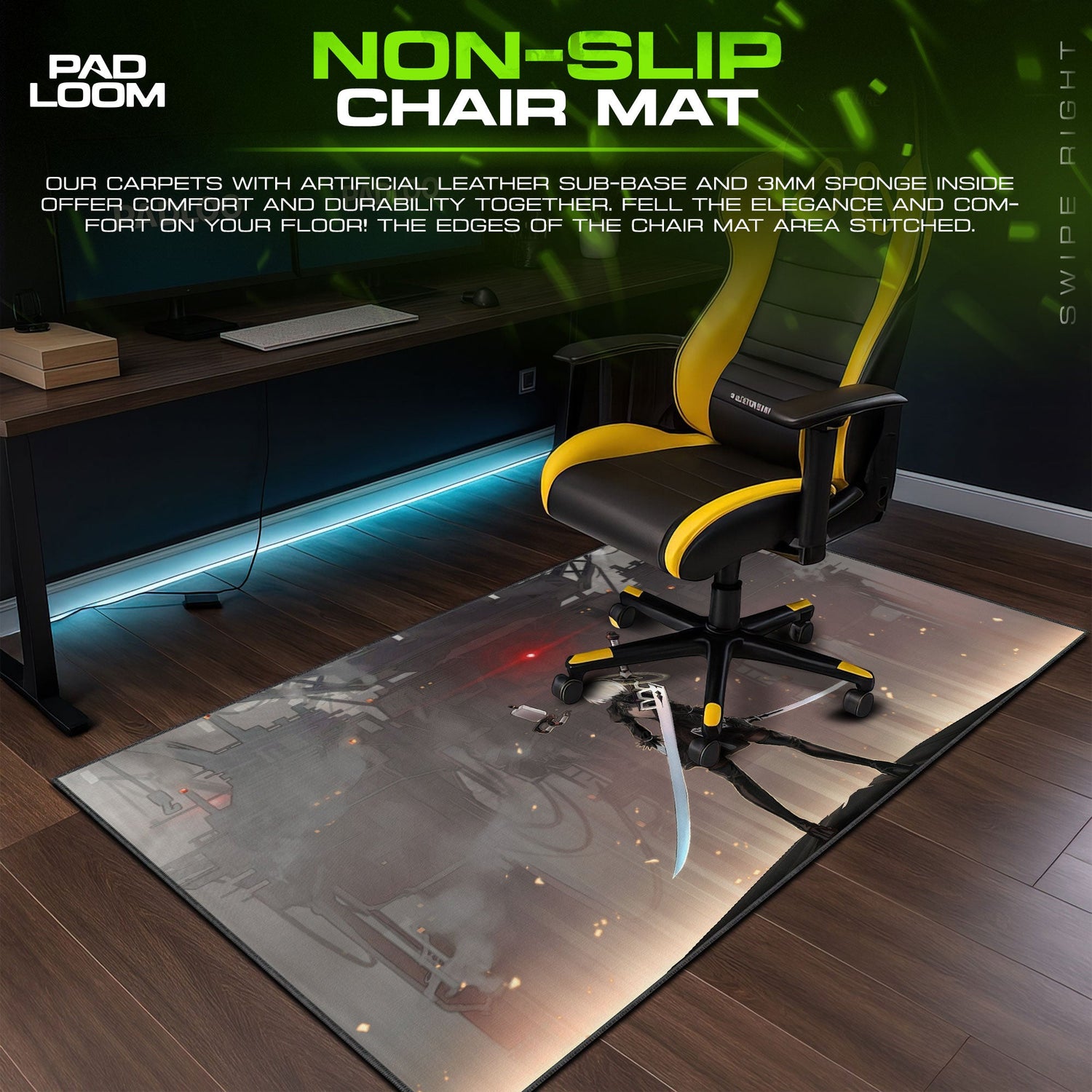 2B Mech Confrontation Mouse Pad, Anime Nier Gaming Desk Mat Padloom