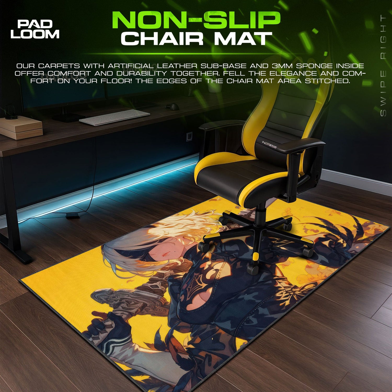 2B Nier Automata Mouse Pad, Katana Warrior Gaming Desk Mat Padloom