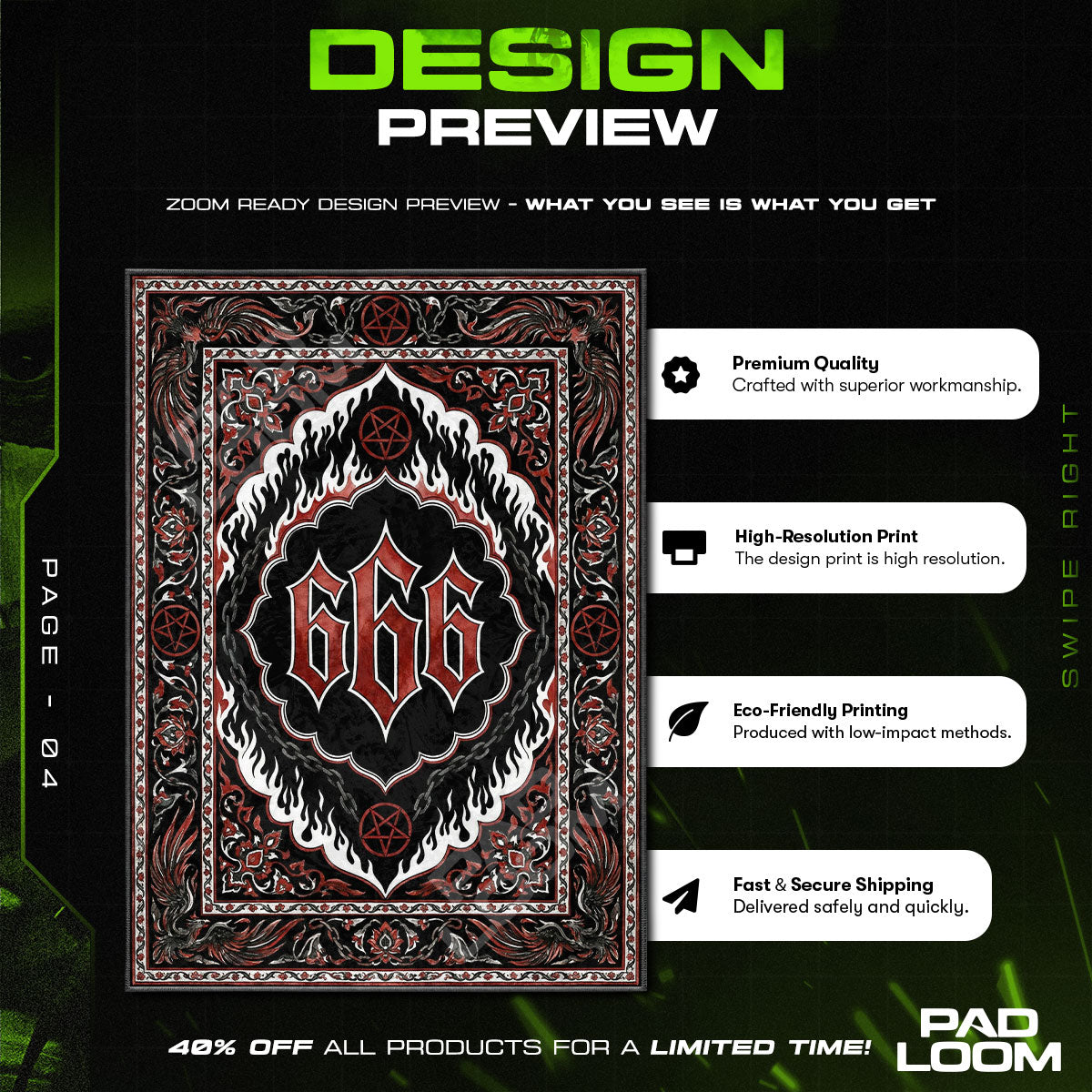 Hellfire Occult Area rug — main product view