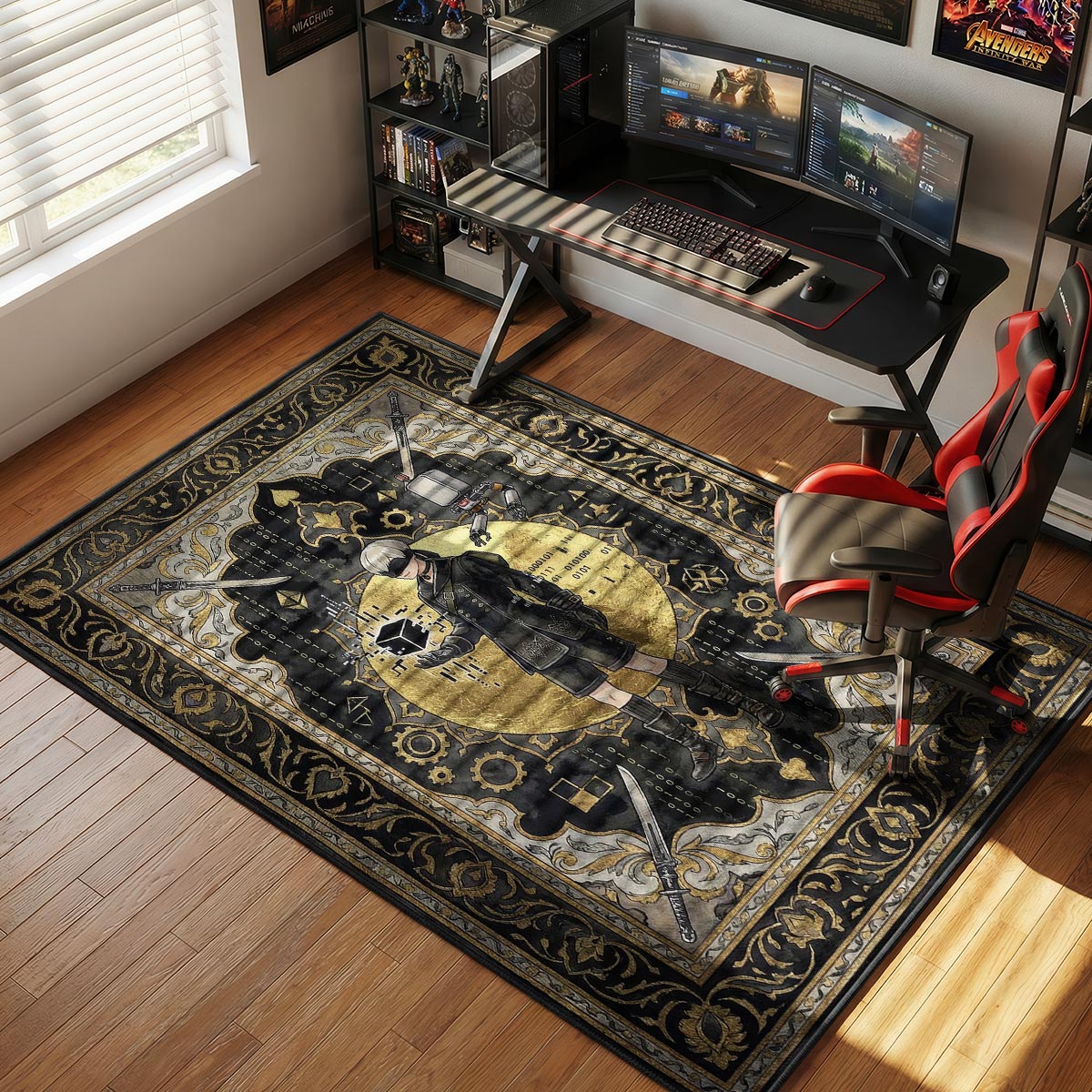 9S Scanner Tarot Rug - Nier Automata Chair Mat