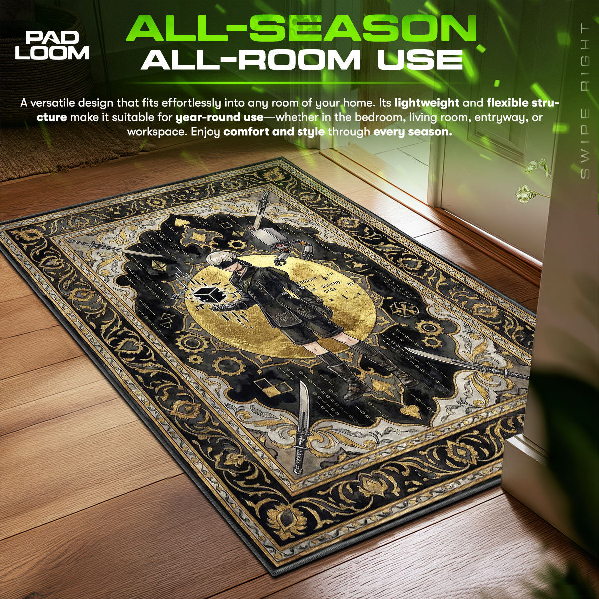 9S Scanner Tarot Rug - Nier Automata Chair Mat