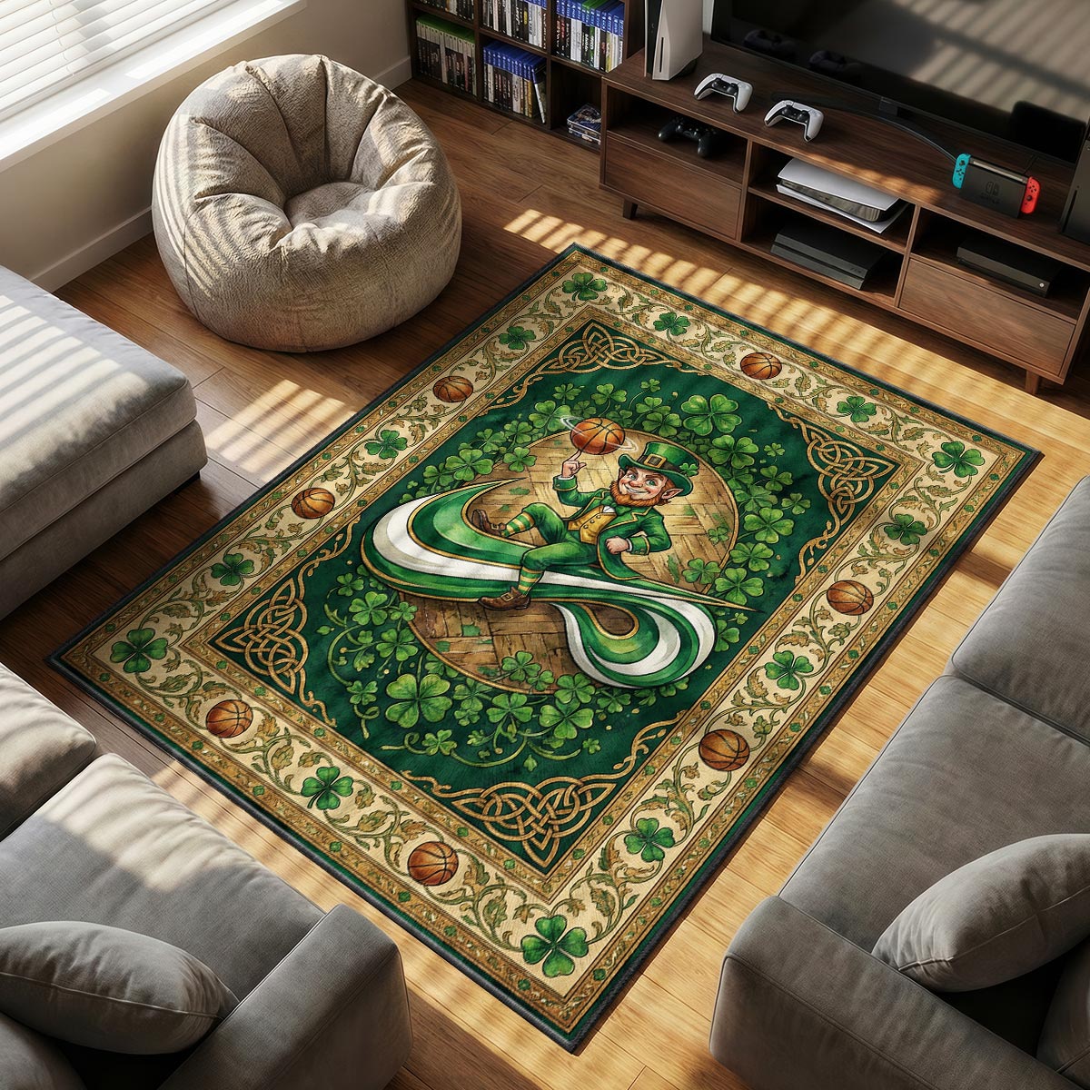 Boston Celtics Leprechaun Rug - Streetwear Floor Mat