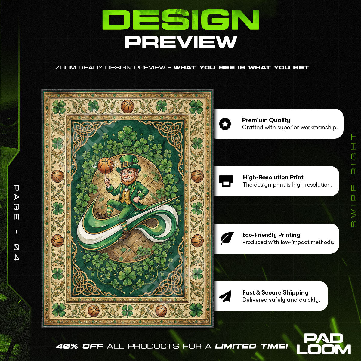 Boston Celtics Leprechaun Rug - Streetwear Floor Mat