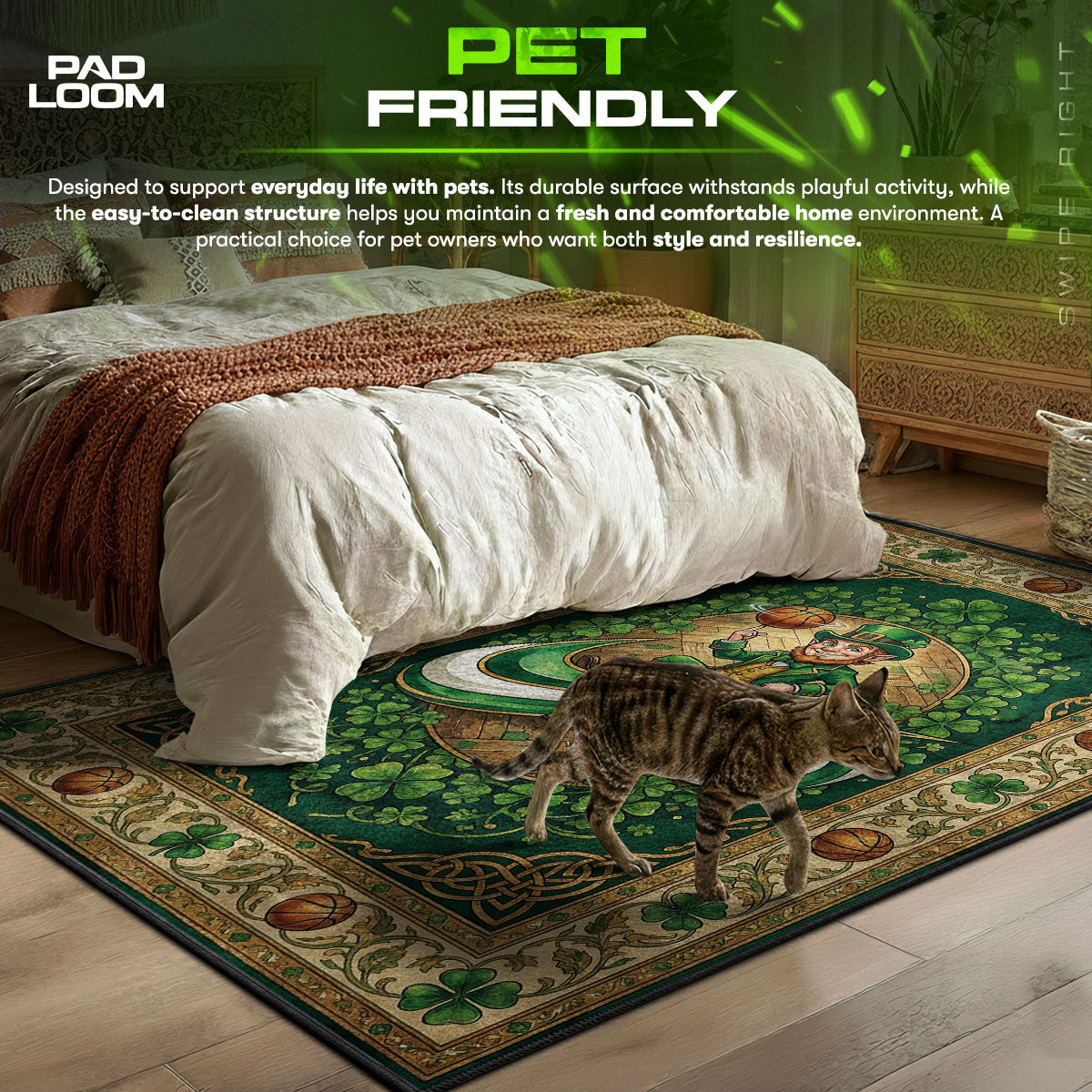 Boston Celtics Leprechaun Rug - Streetwear Floor Mat