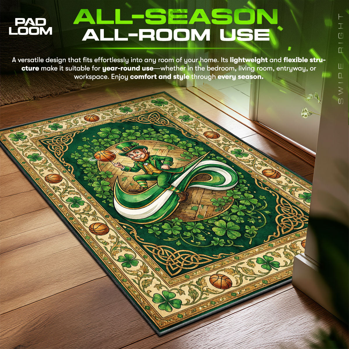 Boston Celtics Leprechaun Rug - Streetwear Floor Mat